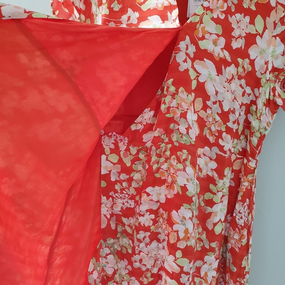 NWT J. Jill Papaya Floral Wrap Dress - Picture 3 of 4